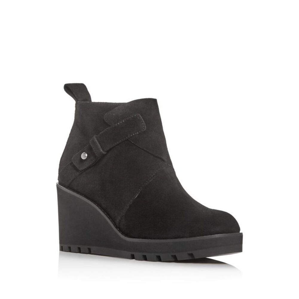 EILEEN FISHER Womens Black 1" Platform Tinker Toe Wedge Leather Booties 7